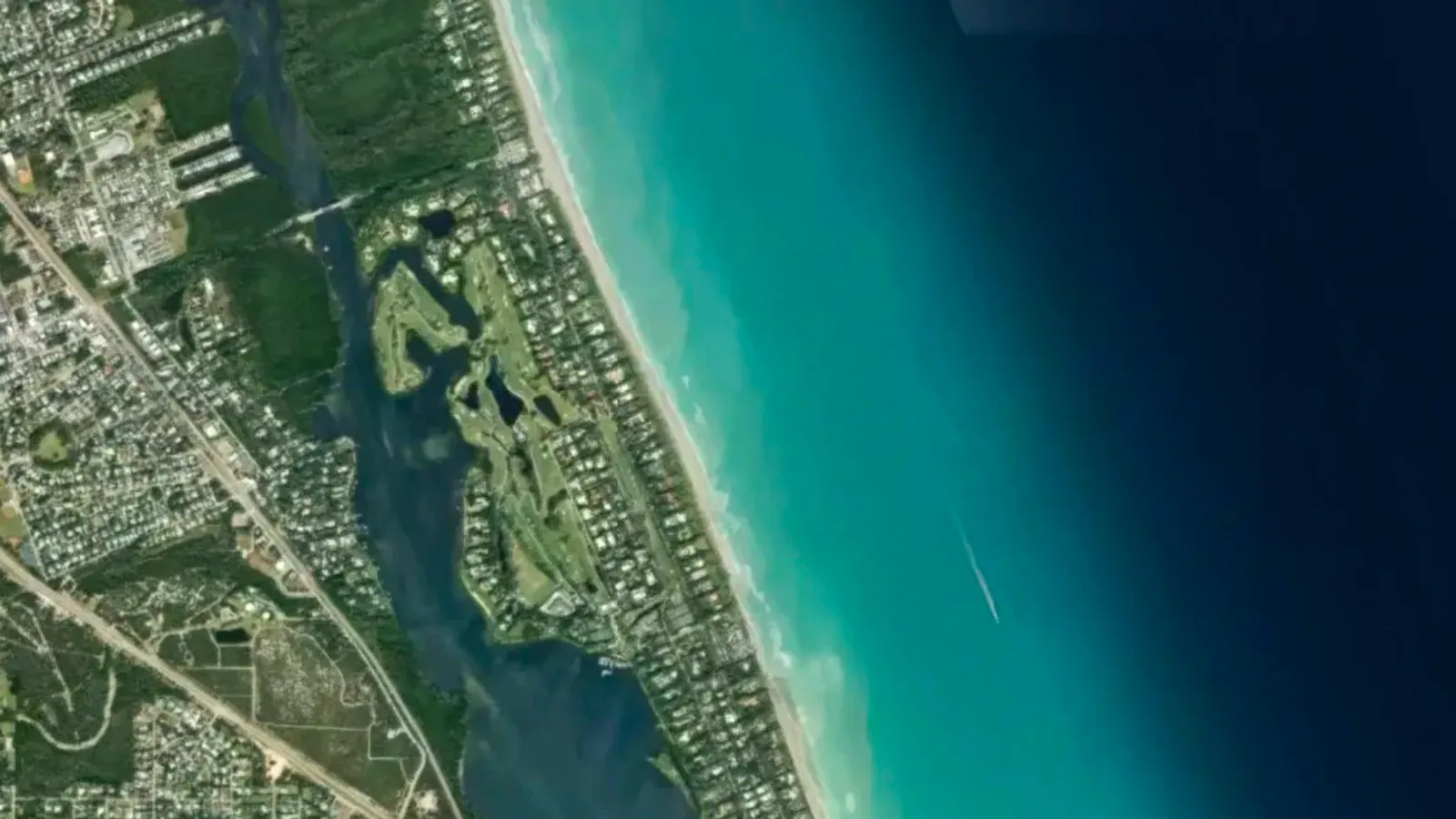 Aerial view over Hobe Sound, Florida (illustrative)