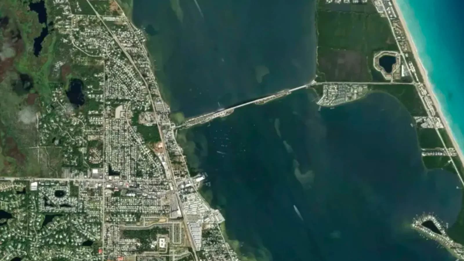 Aerial view over Jensen Beach, Florida (illustrative)